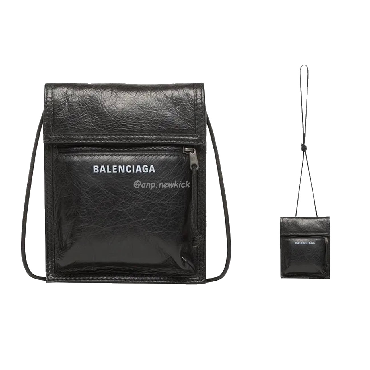 Balenciaga Explorer Arena Cracked Leather Messenger Bag Black (7) - www.newkick.vip